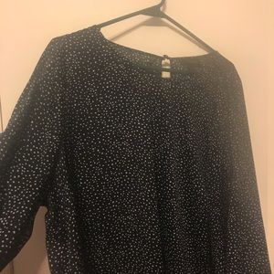 Black with white polka dot dress shirt
